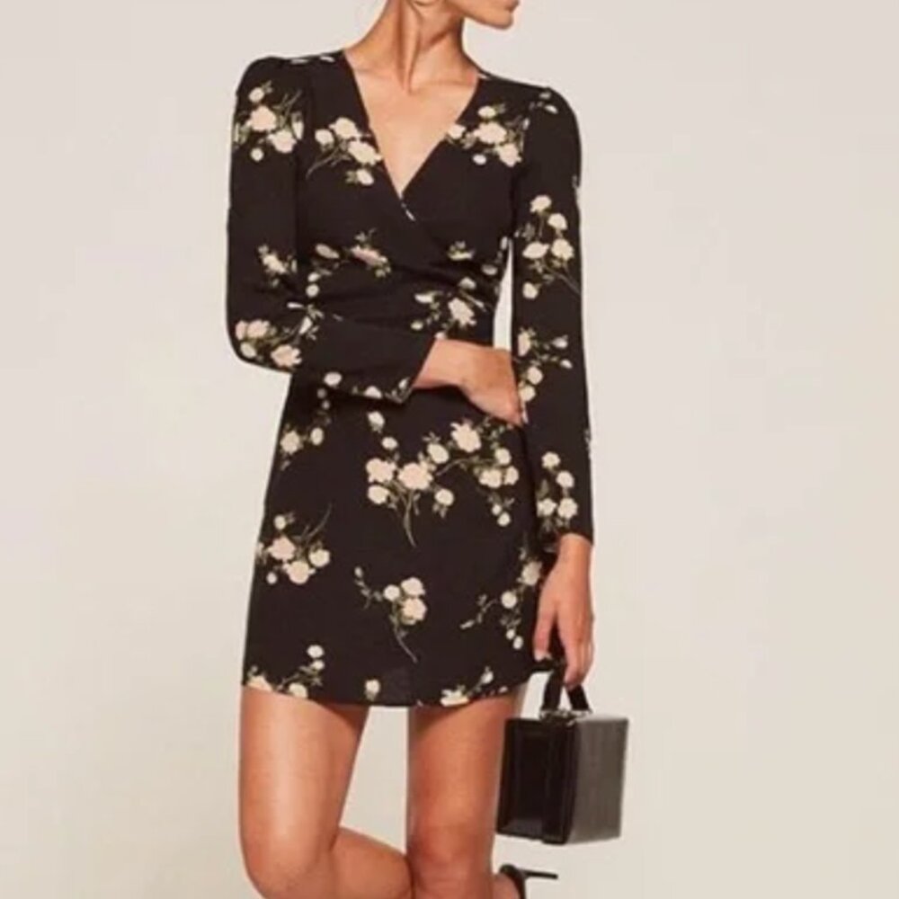 Reformation Contessa Long Sleeve Floral Wrap Dress Size 2